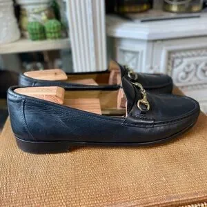 Cole Haan | Shoes | Cole Haan Black Leather Loafers Gold  display picture 3